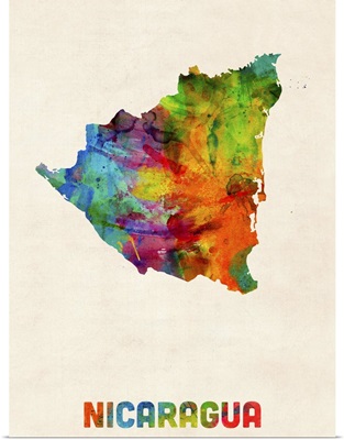 Nicaragua Watercolor Map