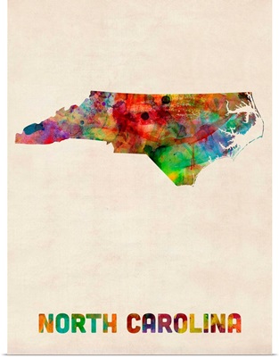 North Carolina Watercolor Map