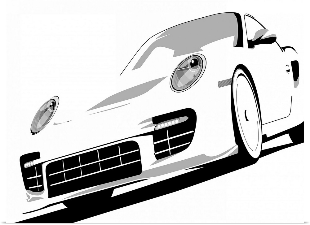 Poster Print Wall Art entitled Porsche 911 GT2 White | eBay