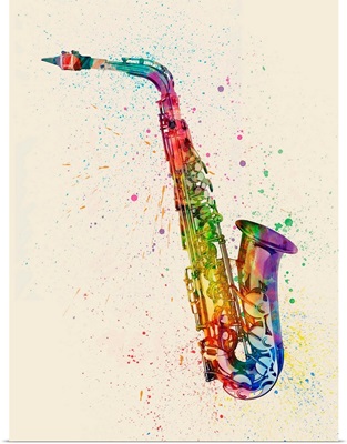 Saxophone Abstract Watercolor