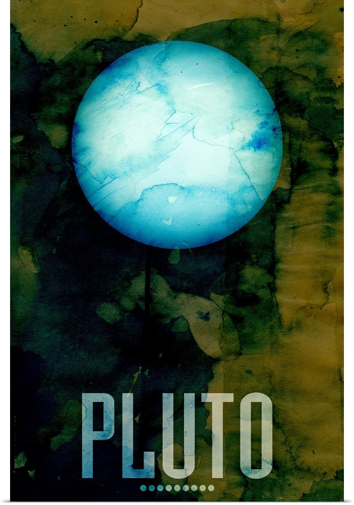 The Planet Pluto, number 9 in a set of 9 prints featuring the planets of our Solar System. Originally classified as the ni...