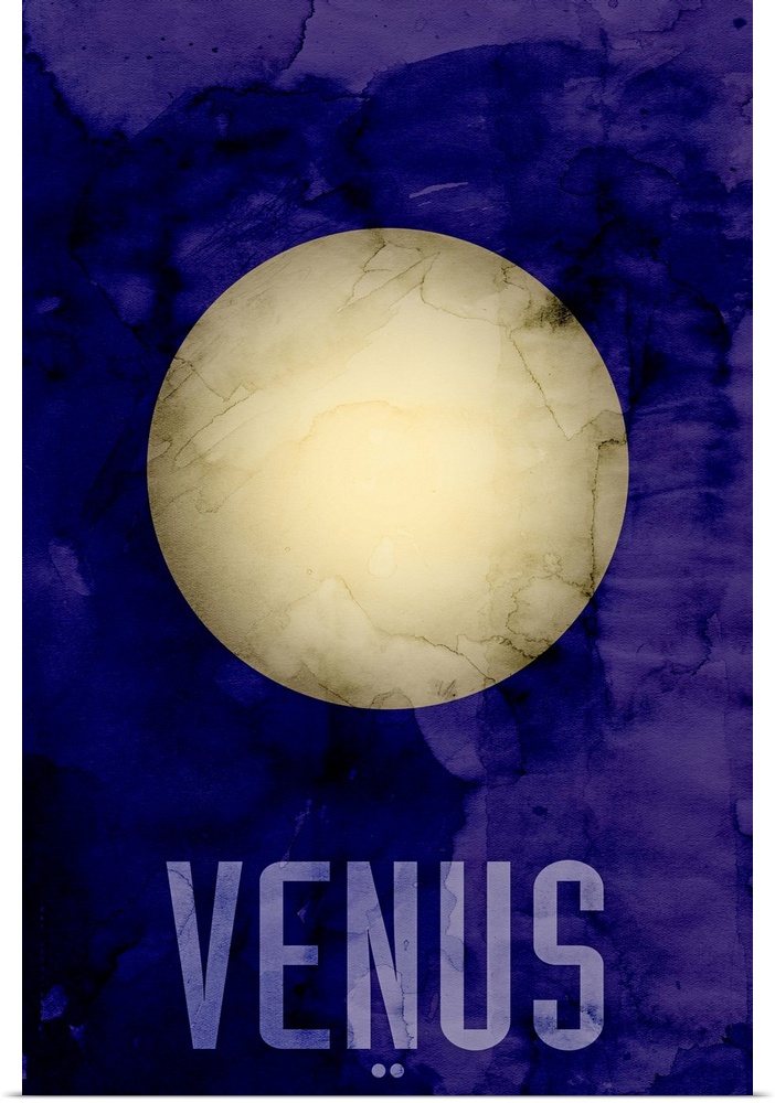 The Planet Venus, number 2 in a set of 9 prints featuring the planets of our Solar System. Venus is the second planet from...
