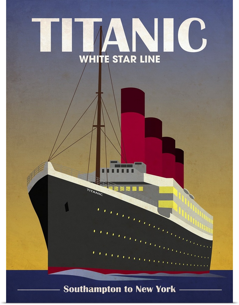 Titanic Ocean Liner Cruise Ship Art Deco Print