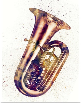 Tuba Abstract Watercolor