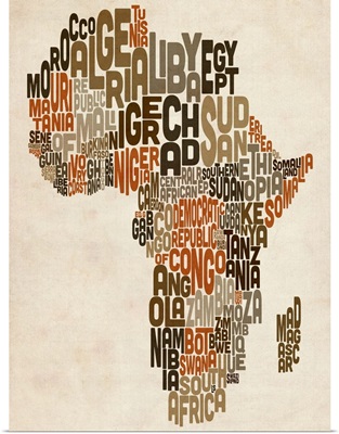 Typography Text Map of Africa