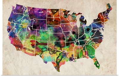 USA Watercolor Map