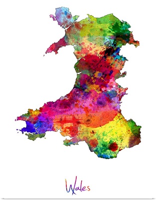 Wales Watercolor Map