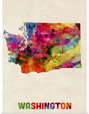 Washington Watercolor Map