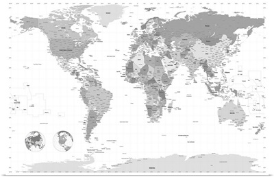 World Map black and white