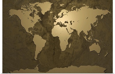 World Map Gold