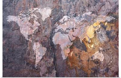 World Map on Stone