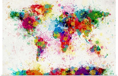 World Map Paint Drops