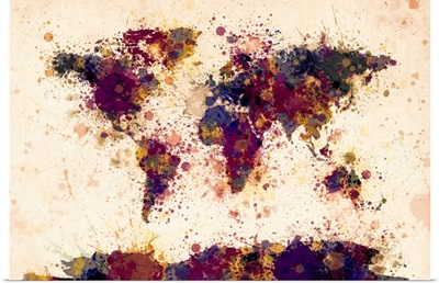 World Map Paint Splashes