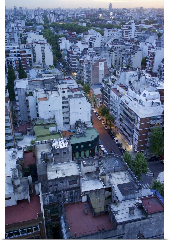 Looking down at Palermo, Buenos Aires, Argentina.