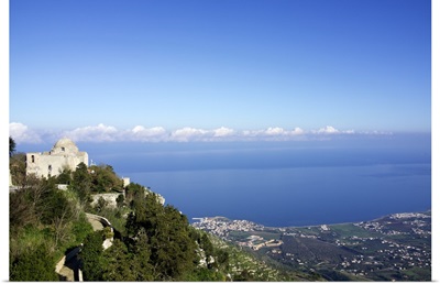 Mediterranean Sea view from the village of Erice, Sicily, Italy