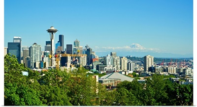 Usa, Washington State, Seattle: Queen Anne, Downtown view from Kerry Park