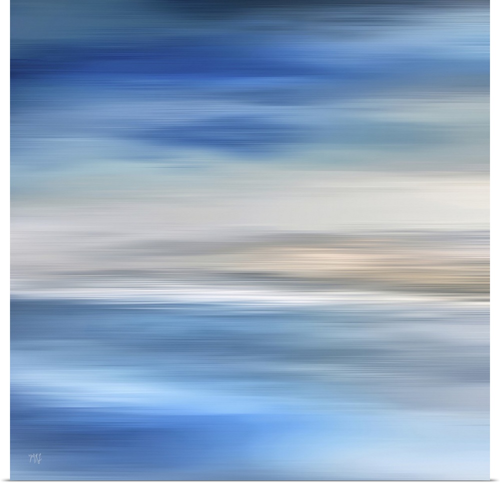 The soothing blues and relaxing sandy tones of a Carmel ocean scene will brighten any room.