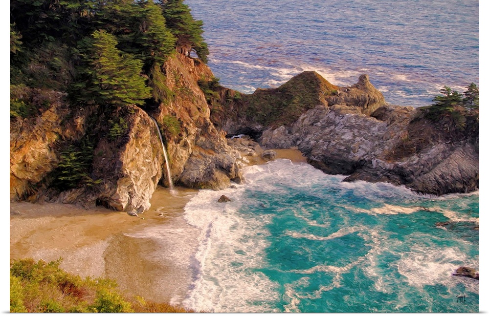 One of the treasures of Big Sur is the 80-foot waterfall known as McWay Falls, which flows to a small secluded beach or, w...