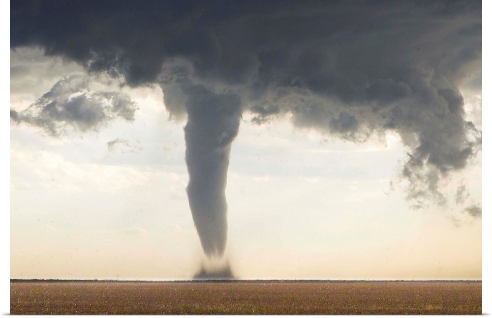 A classic spring tornado from a supercell thunderstorm, with hail.