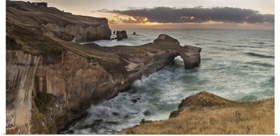 Coastal cliffs, Tunnel Beach, Otago Peninsula, Otago, New Zealand