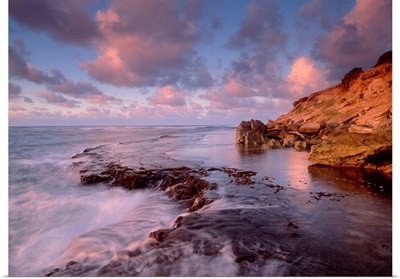 Dawn from the base of Makewehi Cliffs near Shipwreck Beach, Keoneloa Bay, Kauai, Hawaii