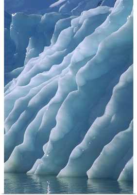 Fluted edges of rolled over iceberg in Paradise Bay, Antarctic Peninsula, Antarctica