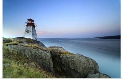 Lighthouse at dusk, Long Island, Bay of Fundy, Canada