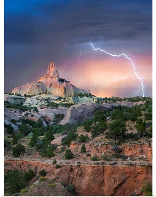 Lightning Strike At Church Rock, Red Rock State Park, New Mexico