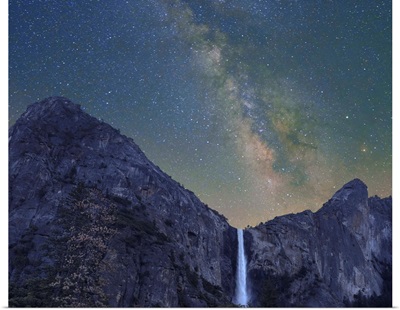 Milky Way Over Bridal Veil Falls, Yosemite Valley, Yosemite National Park, California