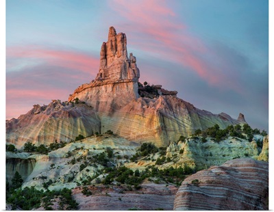 Rock Formation At Twilight, Church Rock, Red Rock State Park, New Mexico