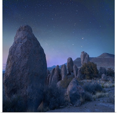 Rock Formations At Night, City Of Rocks State Park, New Mexico