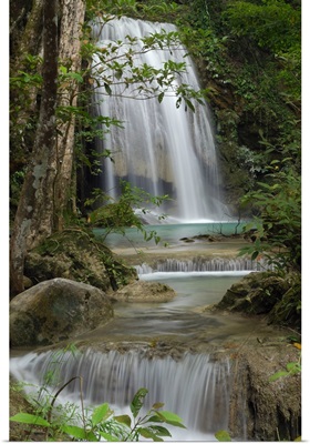 Seven Step Waterfall in monsoon forest, Erawan National Park, Thailand