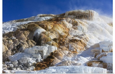 Travertine formations, Mammoth Hot Springs, Yellowstone National Park, Wyoming