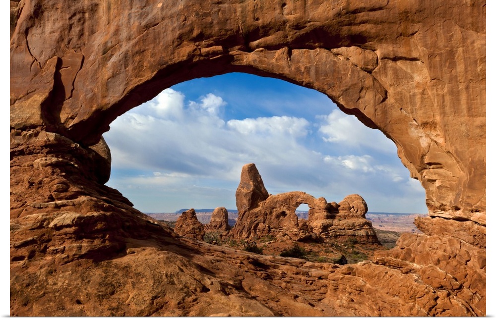 Turret Arch through North Window Arch, Arches National Park, Utah.