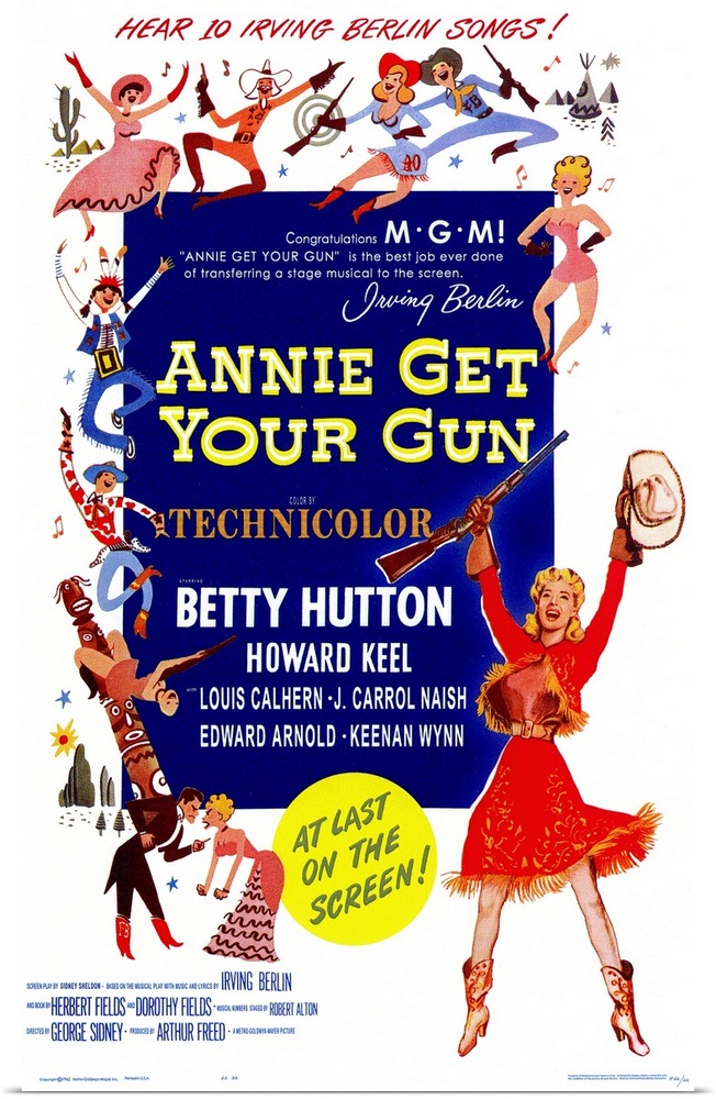 A lavish production of Irving Berlin's Broadway hit musical. Sharpshooting Annie Oakley (Hutton) is the queen of Buffalo B...
