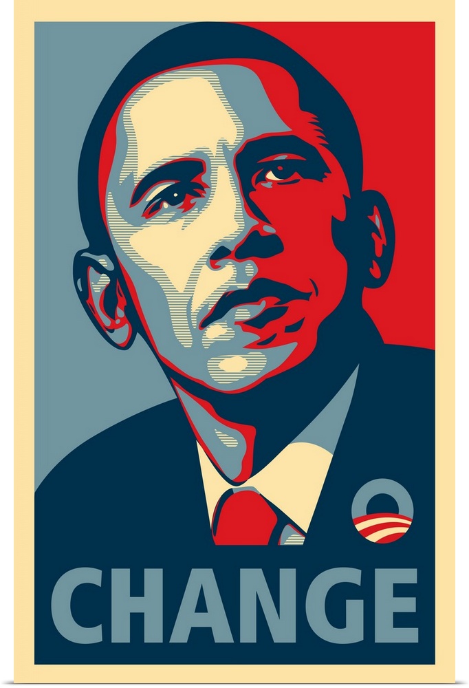 "Change" campaign poster for Barack Obama, from the 2008 presidential election.