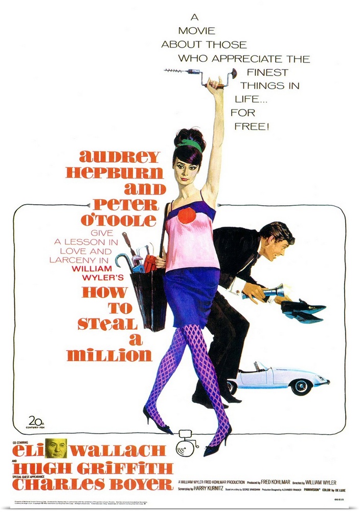 Sophisticated comedy-crime caper involving a million-dollar heist of a sculpture in a Paris art museum. Hepburn and O''Too...