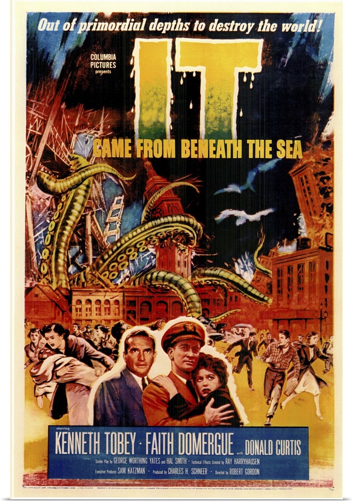 A giant octopus arises from the depths of the sea to scour San Francisco for human food. Ray Harryhausen effects are special.