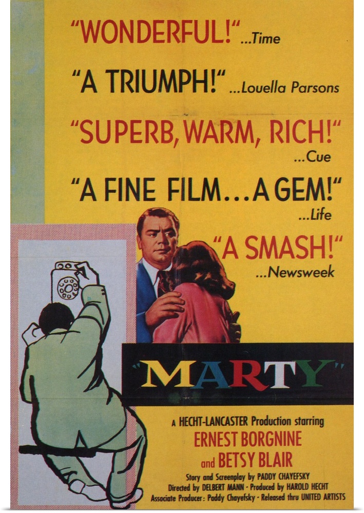 Marty is a painfully shy bachelor who feels trapped in a pointless life of family squabbles. When he finds love, he also f...