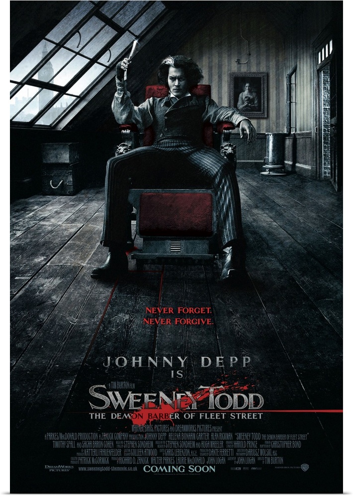 After hard years in exile for a crime he didn't commit, Benjamin Barker, now Sweeney Todd, returns to London to find his w...