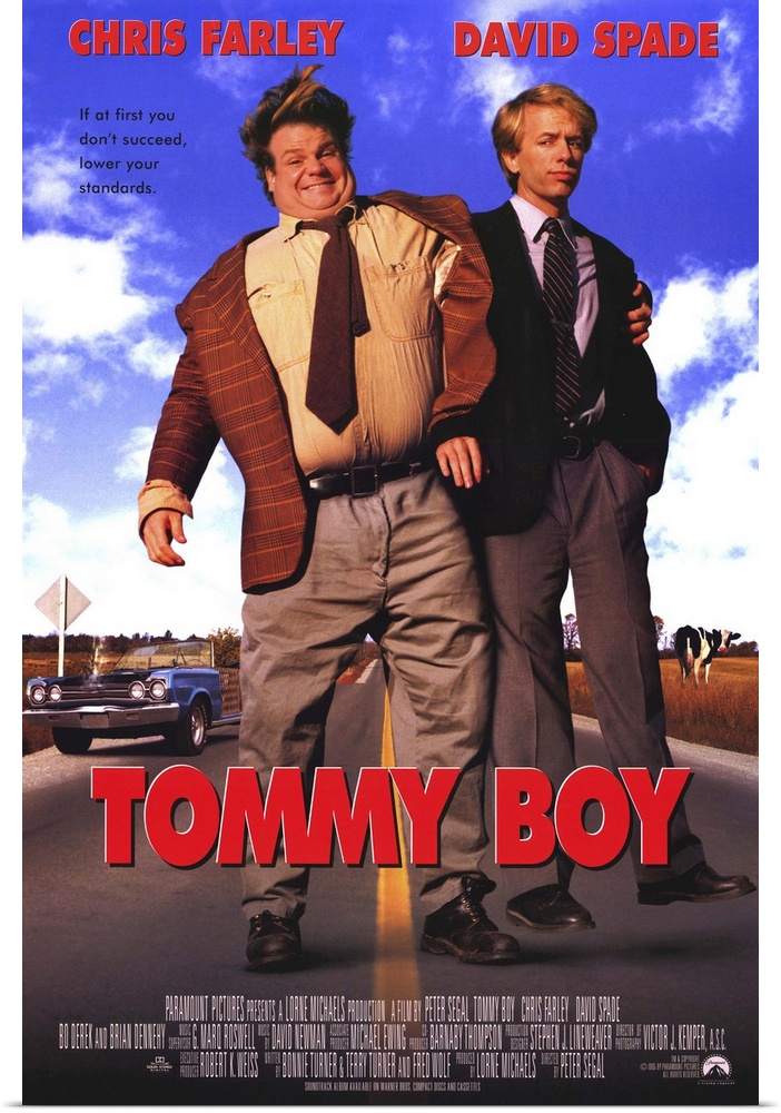 Not-too-bright rich kid Tommy (Farley) teams up with snide, officious accountant Richard (Spade) to save the family auto p...