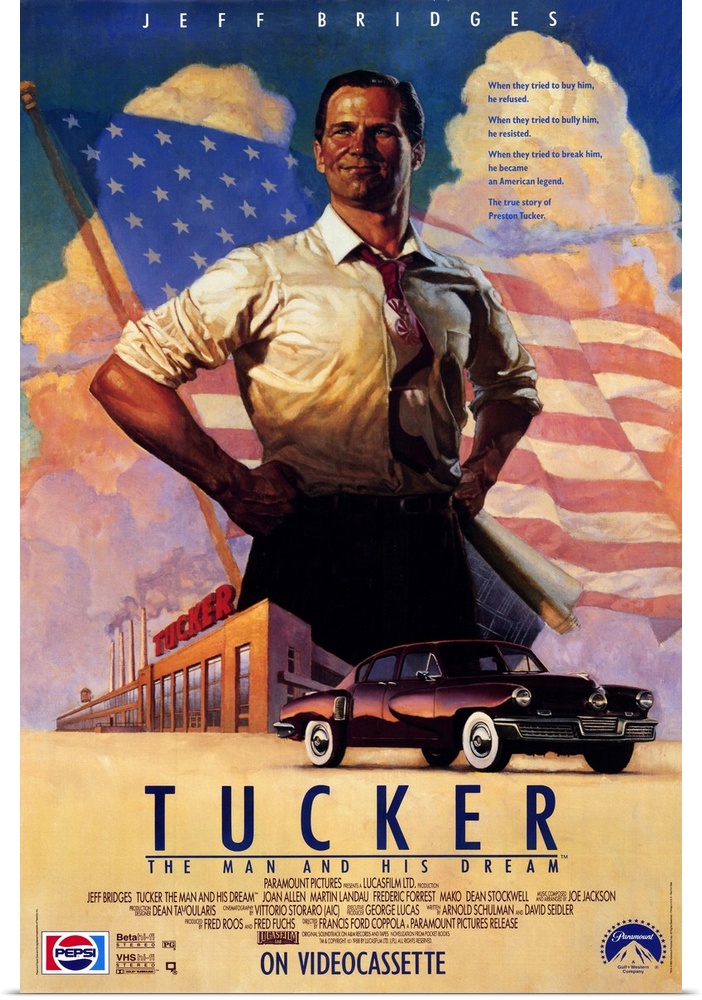 Portrait of Preston Tucker, entrepreneur and industrial idealist, who in 1946 tried to build the car of the future and was...