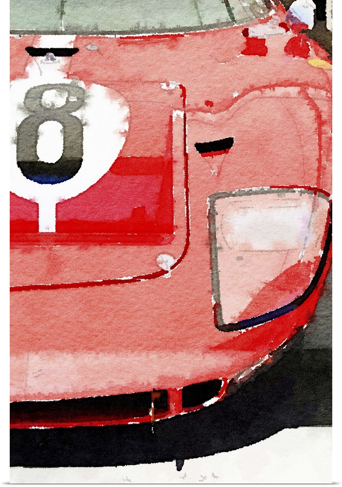 1964 Ford GT40 Front Detail Watercolor