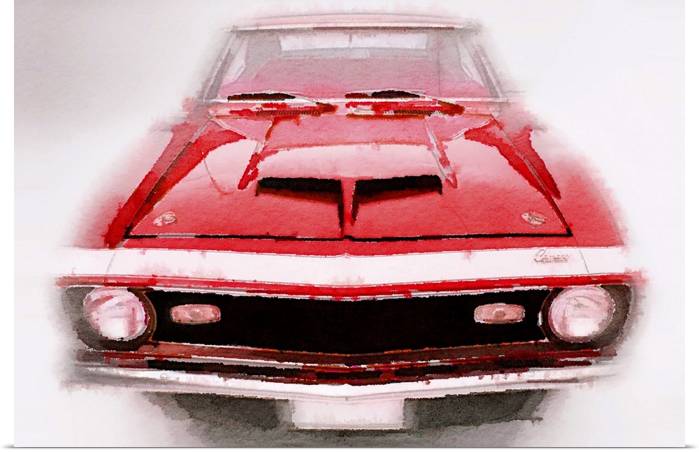 1968 Chevy Camaro Front End Watercolor