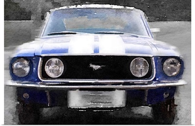 1968 Ford mustang Front End Watercolor
