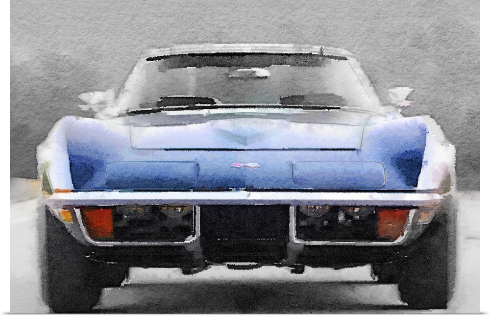 1972 Corvette Front End Watercolor