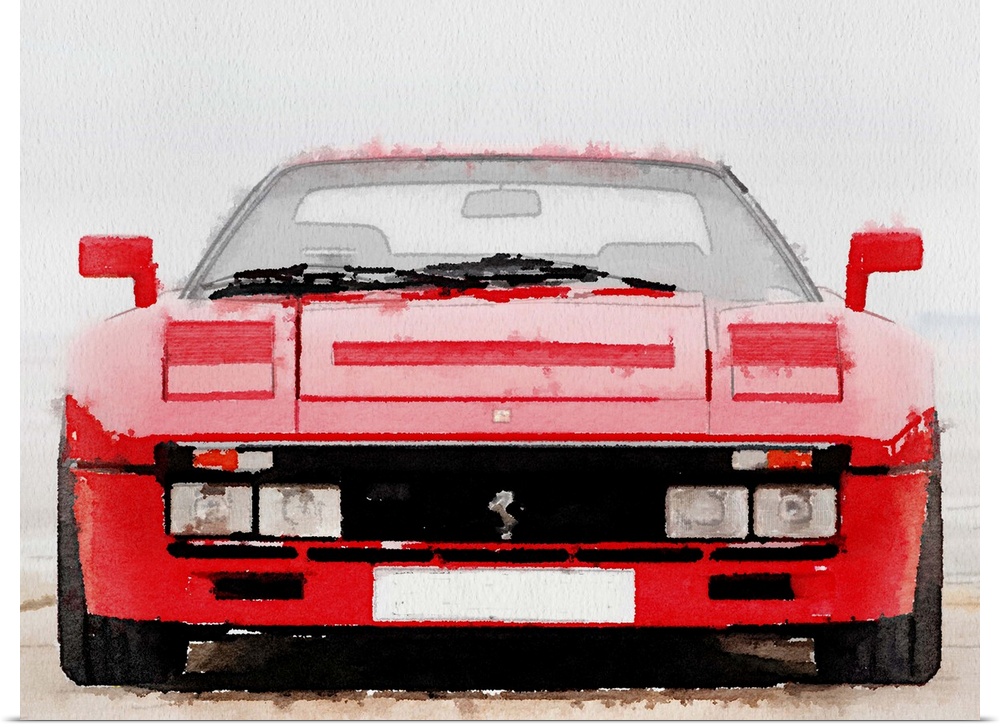 1980 Ferrari 288 GTO Front Watercolor