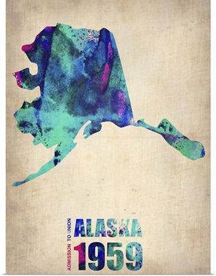 Alaska Watercolor Map