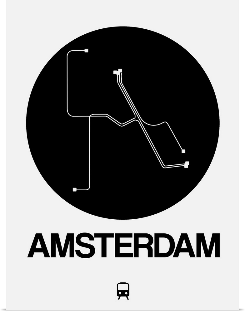 Amsterdam Black Subway Map