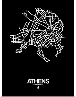 Athens Street Map Black